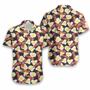 Amazing Bacon And Fried Eggs Hawaiian Aloha Hawaiian Shirtss  - Thelegend59