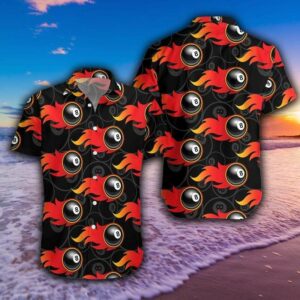 Amazing Black Fire 8 Ball Billiard Unisex Hawaiian Shirts  - Thelegend59