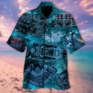 Amazing Blueprint Engines Unisex Hawaiian Shirt  - Thelegend59