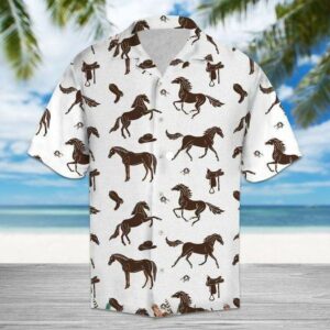 Amazing Brown Horses And Cowboy Hawaiian Aloha Hawaiian Shirtss  - Thelegend59