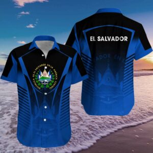 Amazing El Salvador America Navy Pattern Hawaiian Shirts  - Thelegend59