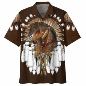 Amazing Horse Native Aloha Hawaiian Shirts  - Thelegend59