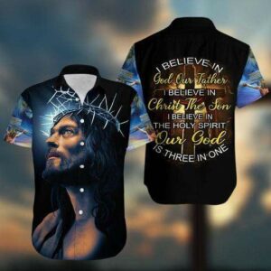 Amazing Jesus Christ I Believe In God Hawaiian Shirts  - Thelegend59
