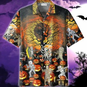 Amazing Mummies In Halloween Night Unisex Hawaiian Shirts  - Thelegend59