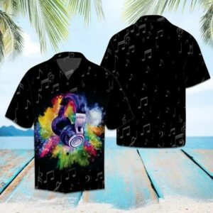 Amazing Music Hawaiian Graphic Print Short Sleeve Hawaiian Shirt  - Thelegend59