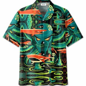 Amazing Octopus In Deep Sea Art Unisex Hawaiian Aloha Hawaiian Shirtss  - Thelegend59