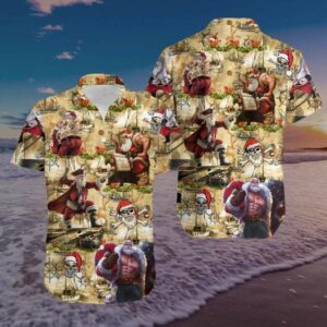 Amazing Pirate Santa Claus Unisex Hawaiian Aloha Hawaiian Shirtss  - Thelegend59