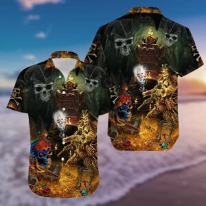 Amazing Pirate Skull Finding Treasure Hawaiian Shirts  - Thelegend59