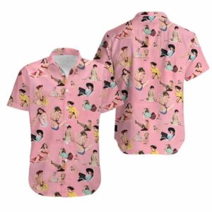 Amazing Retro Sexy Girl Pink Unisex Hawaiian Shirts  - Thelegend59