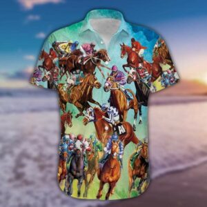 Amazing Secretariat Horse Race Unisex Hawaiian Aloha Hawaiian Shirtss  - Thelegend59