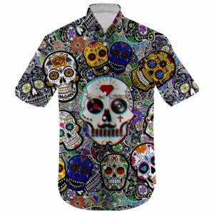 Amazing Skull Print Hawaiian Shirt  - Thelegend59