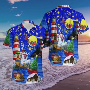 Amazing Sky In Christmas Day Santa Claus Hawaiian Aloha Hawaiian Shirtss  - Thelegend59