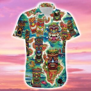 Amazing Tiki Tiki Can'T You See Green Unisex Hawaiian Shirts  - Thelegend59