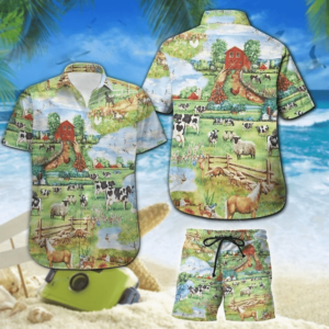 Amazing Vintage Farm House Hawaiian Aloha Hawaiian Shirtss Or Beach Shorts  - Thelegend59