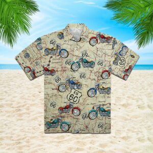 Amazing Vintage Motorcycle On Route 66 Hawaiian Shirt  - Thelegend59