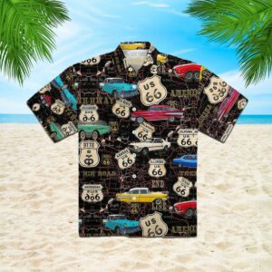 Amazing Vintage Muscle Car On Route Hawaiian Shirt  - Thelegend59
