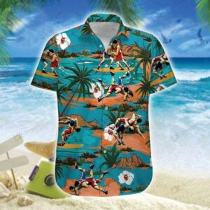 Amazing Wrestling On Beach Tropical Unisex Hawaiian Shirts  - Thelegend59