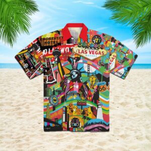 America Pop Art Colorful Hawaiian Shirt  - Thelegend59