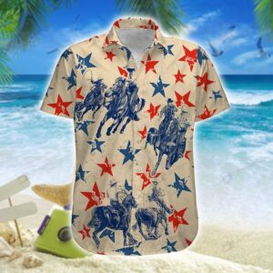 America Team Roping Hawaiian Shirt  - Thelegend59