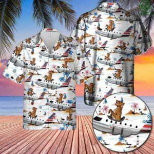 American Airlines Pit Bull Terrier Boeing Hawaiian Aloha Hawaiian Shirtss  - Thelegend59