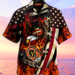 American Firefighter Christmas Hawaiian Shirt  - Thelegend59