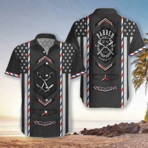 American Flag Barber Hawaiian Aloha Hawaiian Shirtss  - Thelegend59