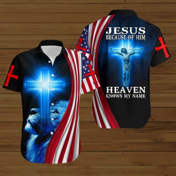 American Flag Blue Lion All Over Printed Hawaiian Shirt  - Thelegend59