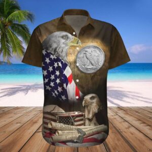 American Flag Eagle We The People Hawaiian Aloha Hawaiian Shirts  - Thelegend59