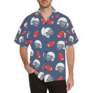 American Football Helmet Design Pattern Hawaiian Shirt  - Thelegend59