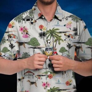 American Foxhound Hawaiian Shirt Hawaii Beach Retro  - Thelegend59