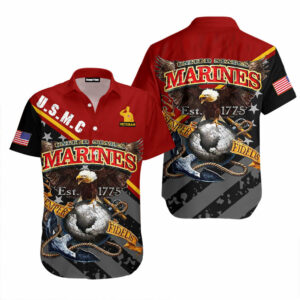 American Happy Memorial Day Marines Veteran Aloha Hawaiian Shirts - For Men And Women - Kids  - Thelegend59