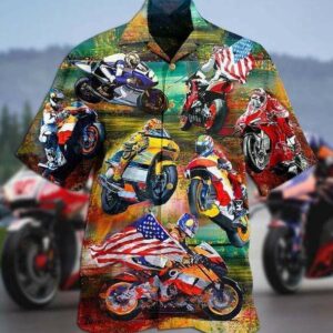 American Motorcycle Racing Hawaiian Aloha Hawaiian Shirtss  - Thelegend59