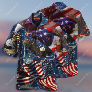 American Patriotic Eagle Hawaiian Shirt  - Thelegend59