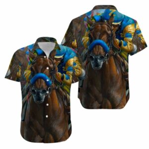 American Pharoah Horse Racing Hawaiian Aloha Hawaiian Shirtss  - Thelegend59