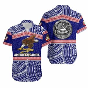 American Samoa Rugby Patterns Hawaiian Shirt  - Thelegend59