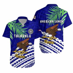 American Samoa Rugby Hawaiian Shirt Coconut Leaves - Talavalu  - Thelegend59