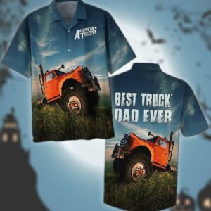 American Trucker Best Truck Dad Ever Hawaiian Aloha Hawaiian Shirtss  - Thelegend59