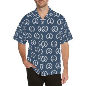 Anchor Pattern Print Design Hawaiian Shirt  - Thelegend59