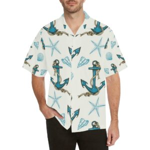 Anchor Shell Starfish Pattern Men'S All Over Print Hawaiian Shirt  - Thelegend59