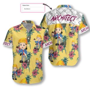 Architect Pineapple Seamless Pattern Custom Hawaiian Shirt  - Thelegend59