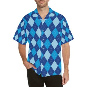 Argyle Blue Pattern Print Design Hawaiian Shirt  - Thelegend59