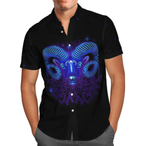 Aries Horoscope Zodiac Sign All Over Print 3D Hawaiian Shirt  - Thelegend59