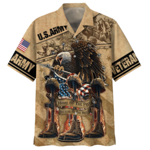 Army Home Of The Free Because Of The Brave Veteran Hawaiian Shirt - For Men And Women - Kids  - Thelegend59