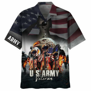 Army Us War Eagle And Veteran Hawaiian Shirt - For Men And Women - Kids  - Thelegend59