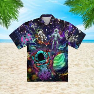 Astronaut In Colorful Universe Hawaiian Shirt  - Thelegend59