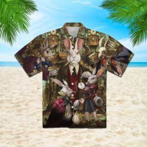 At Midnight - Mr.Rbit Come With A Clock In His Hand Hawaiian Shirt  - Thelegend59