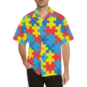 Autism Awareness Puzzles Design Print Hawaiian Shirt  - Thelegend59
