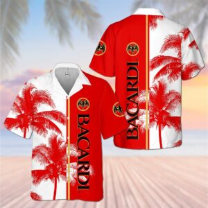 Bacardi Palm Tree All Over Print 3D Aloha Summer Beach Hawaiian Shirt  - Thelegend59
