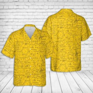 Back To School Math Education Pattern Yellow Hawaiian Shirt  - Thelegend59