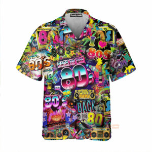 Back To The 80S Music Party Color Lights Hawaiian Shirts - For Men And Women - Kids  - Thelegend59
